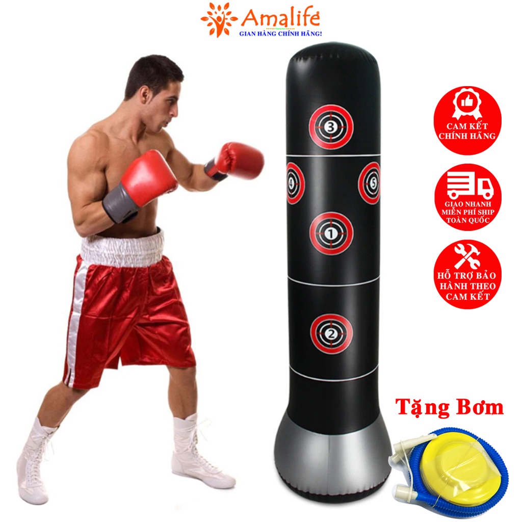 Ảnh Vỏ Trụ Đấm Bốc Boxing Muay Thái Karate Tự Cân Bằng Cao Cấp – Kèm Bộ Bơm Hơi – Chính Hãng Amalife 1