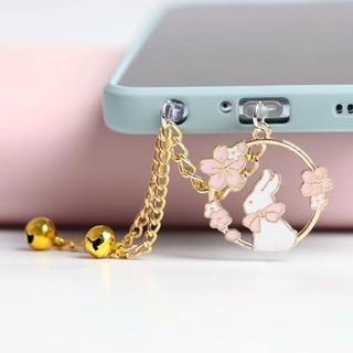 Nút Chống Bụi Cắm Ổ Cắm Điện Thoại Di Động Hình Hoa Anh Đào / Thỏ / Mèo / Chuông Chống Bụi