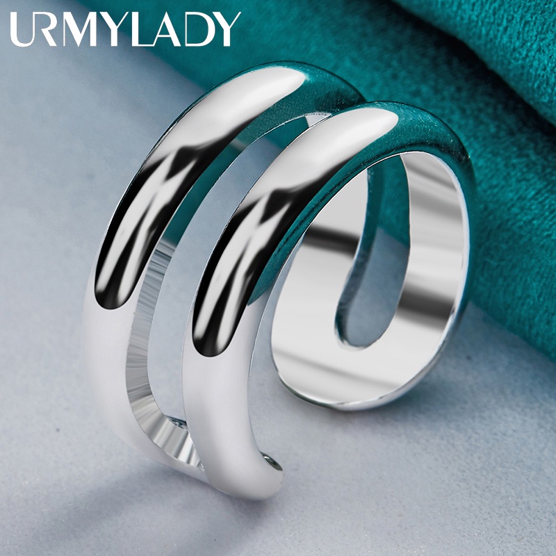 URMYLADY Nhẫn đôi tròn bạc 925 - Trang sức thời trang, nhẫn cưới quyến rũ