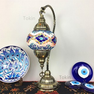 Đèn Để Bàn Mặt Kính Họa Tiết Mosaic Thủ Công Kiểu Vintage Thổ Nhĩ Kỳ Lãng Mạn