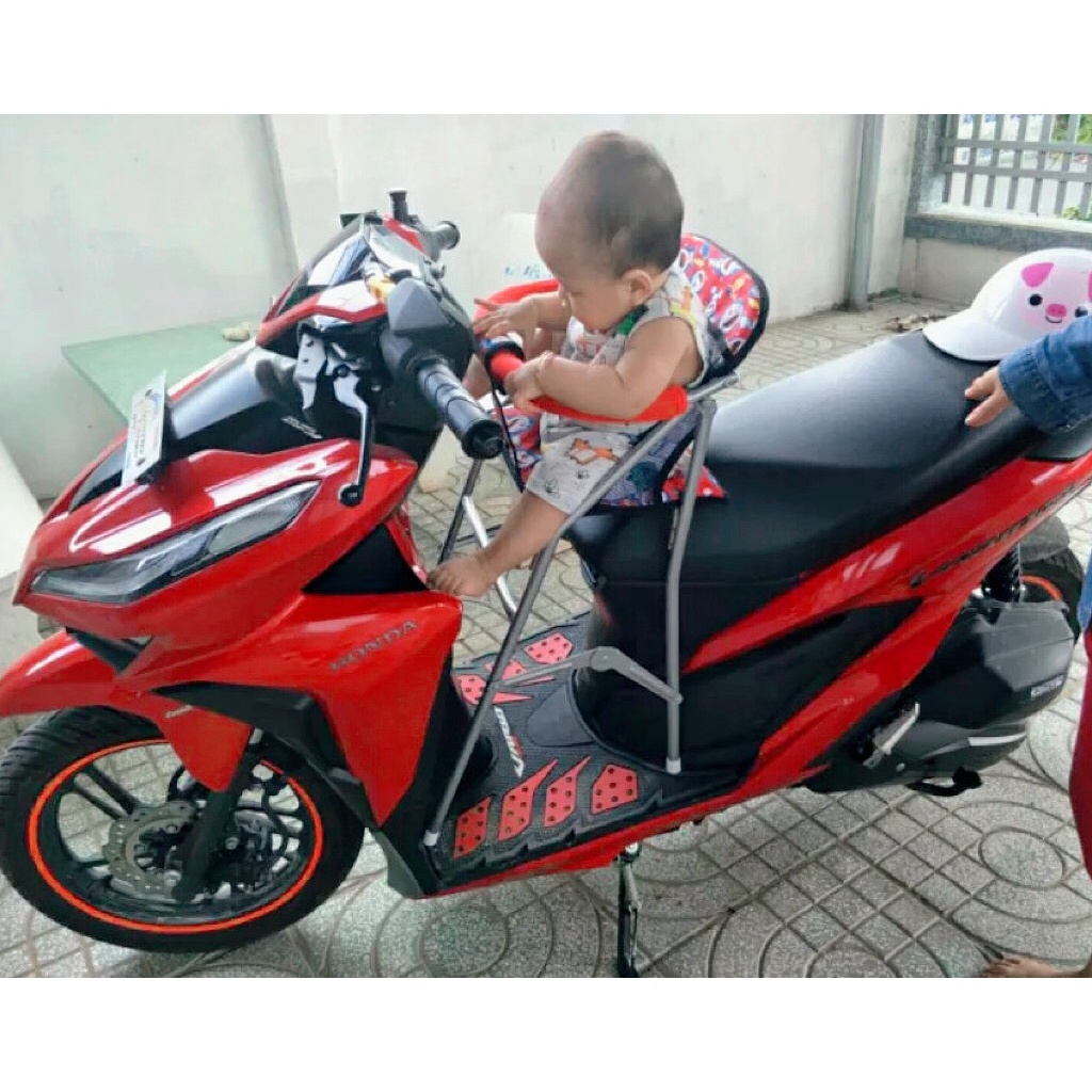 Ghế ngồi xe VARIO cho bé , ghế ga xếp sắt sơn tĩnh điện , xếp gọn được , AN TOÀN CHO BÉ