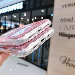 Quicksand Peach Blossom Vỏ Điện Thoại Cho iPhone 16 15 14 13 12 11 Pro Max Mini XS XR X Ốp Lưng Trong Suốt Chống Sốc