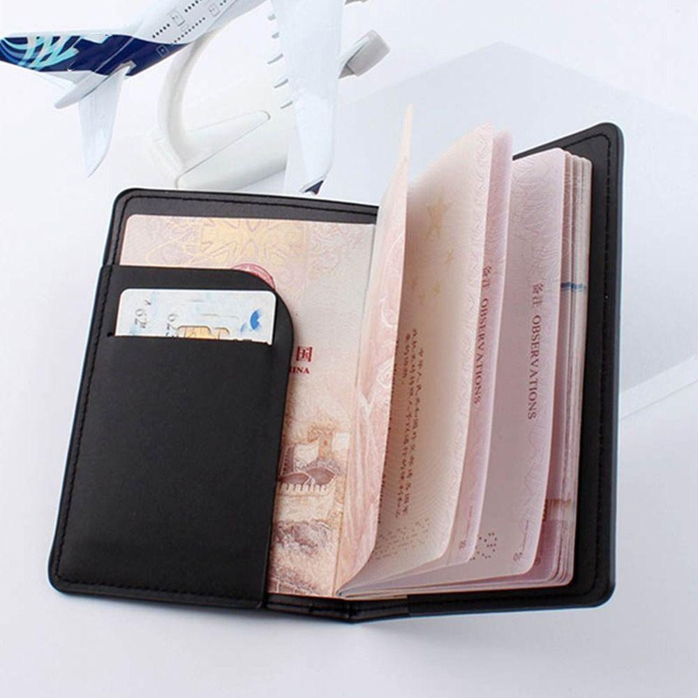 Vỏ hộ chiếu HOBBYIN Du lịch Da Pu Đơn giản Giá đỡ hộ chiếu