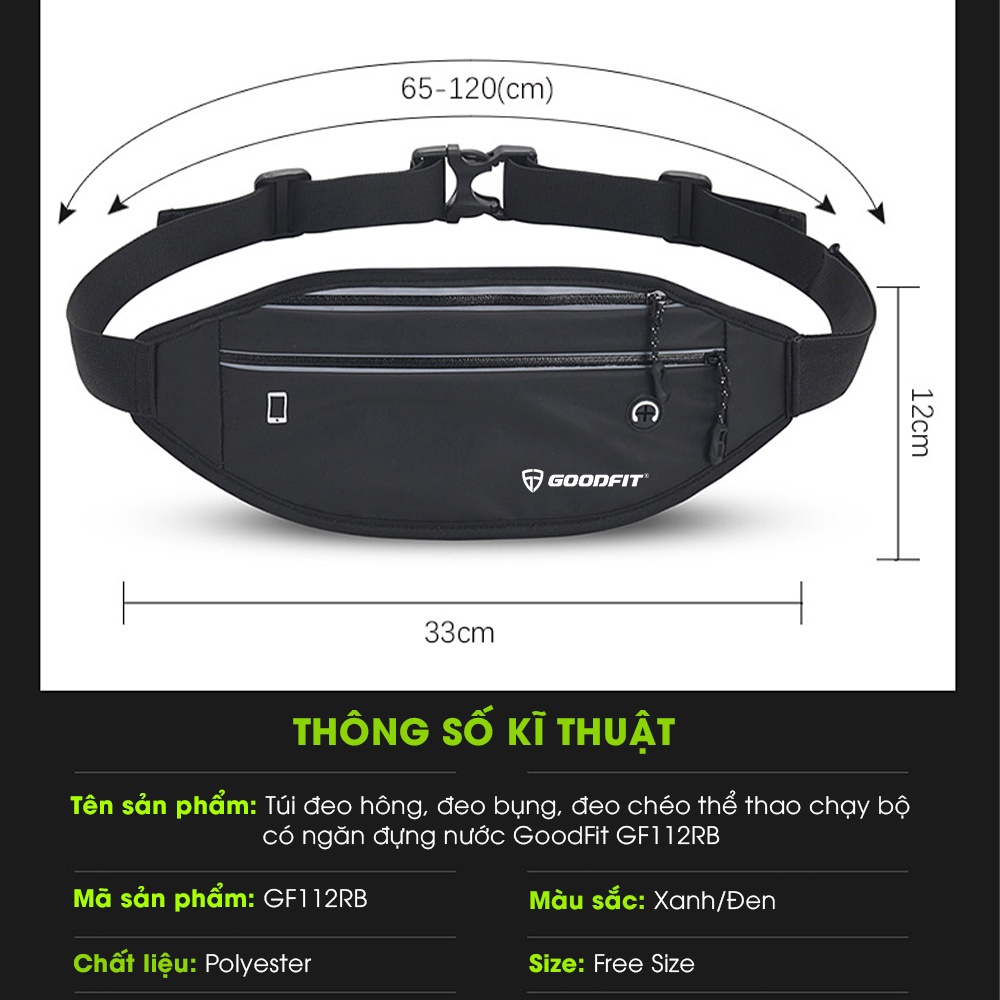 Ảnh Túi chạy bộ đeo hông, đeo bụng, đeo chéo thể thao chạy bộ có ngăn đựng nước GoodFit GF112RB 2