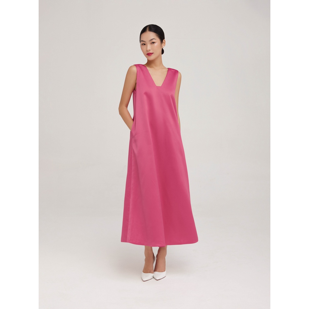 Đầm dài basic cách điệu cổ Mauve Luxe dress