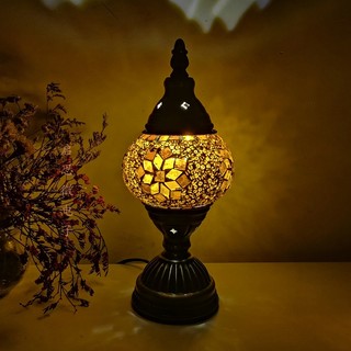 Đèn Để Bàn Mặt Kính Họa Tiết Mosaic Phong Cách Vintage Nghệ Thuật Thổ Nhĩ Kỳ