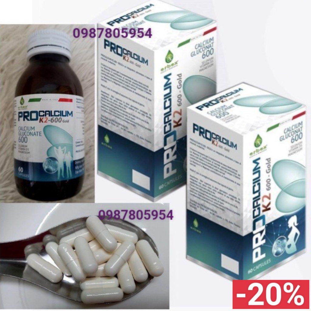 Thực phẩm chức năng Procalcium K2 600 Gold / Canxi Hữu Cơ PRO CALCIUM ...