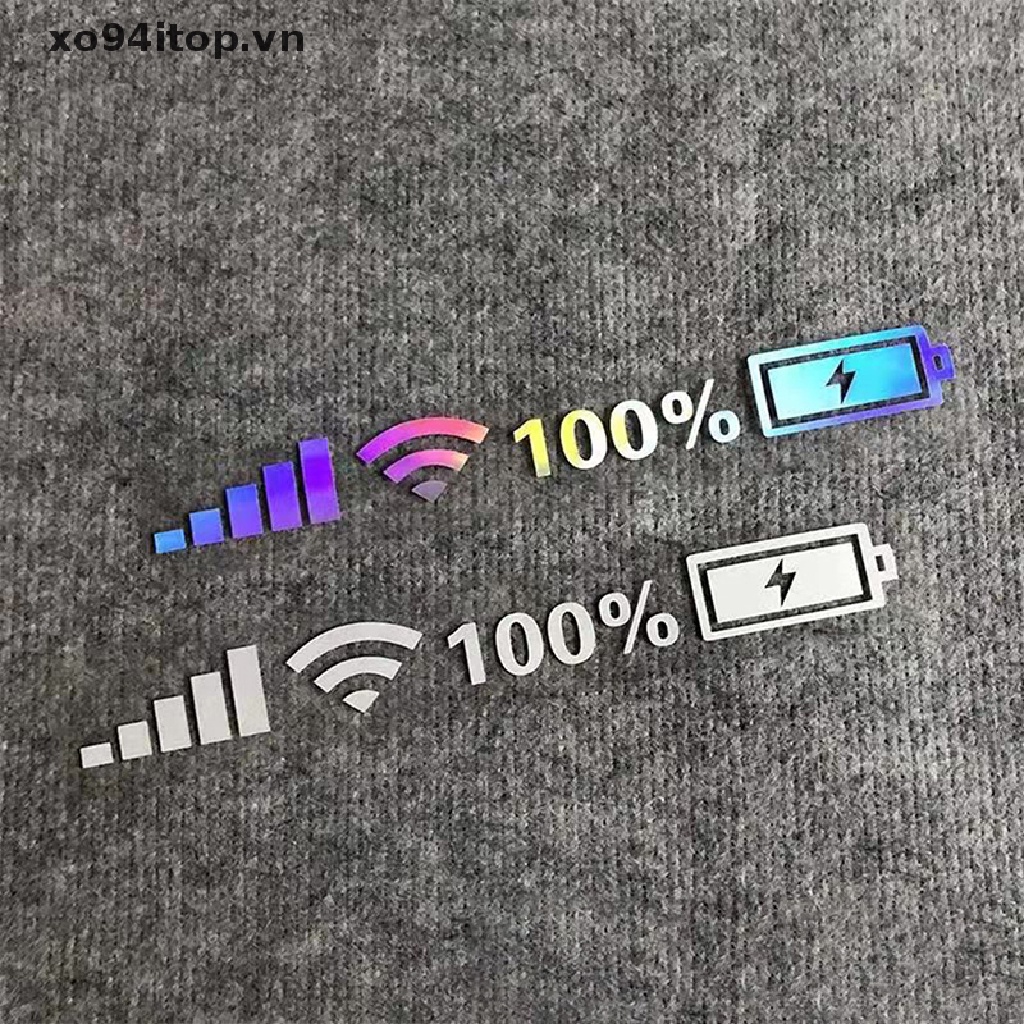Miếng Dán Trang Trí Kính Chắn Gió Xe Hơi In Chữ Wifi Level Mark Vui Nhộn