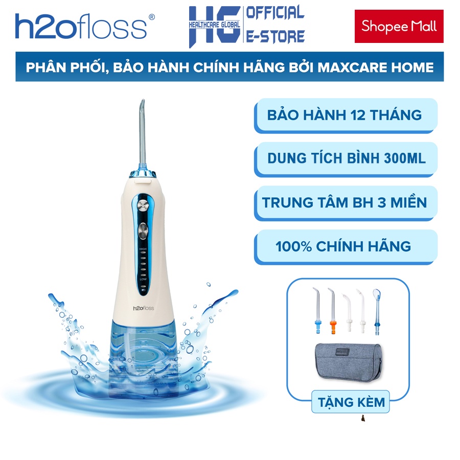 Máy tăm nước cao cấp cầm tay MAXCARE h2ofloss HF-9P | Phiên bản mới nhất 2022 - Chăm Sóc Răng Miệng Hiệu Quả