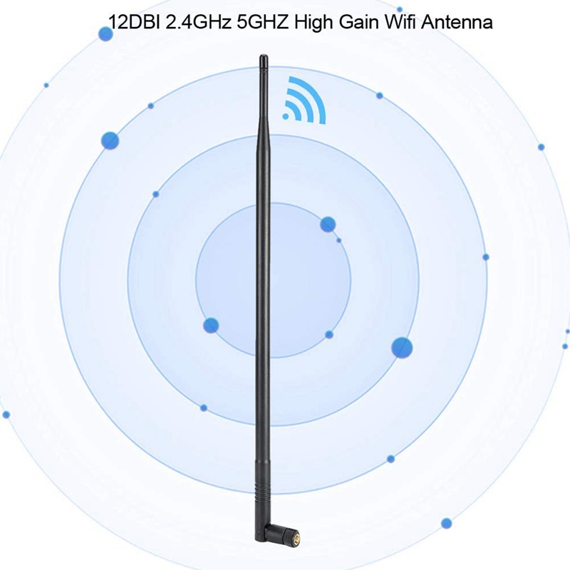 Ăng-ten WiFi 12DBI, Ăng-ten WiFi tầm xa có độ lợi cao băng tần kép 2.4G / 5G với đầu nối RPPSMA cho mạng không dây