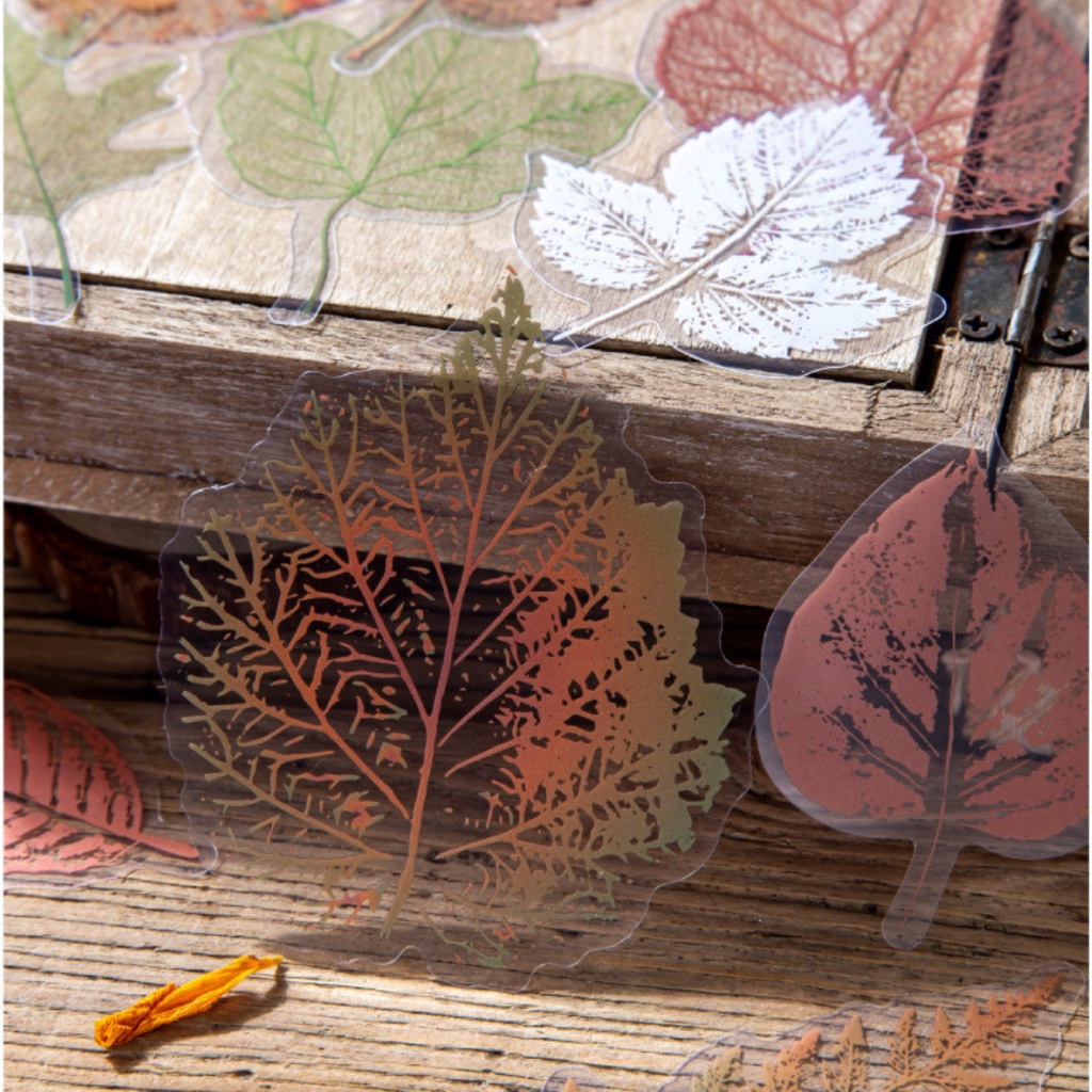Sticker vintage hoa lá mùa thu chất liệu PVC 30 miếng dán HD170-K69 DIY Crafts, Scrapbook, Journal, Diary, Planner.