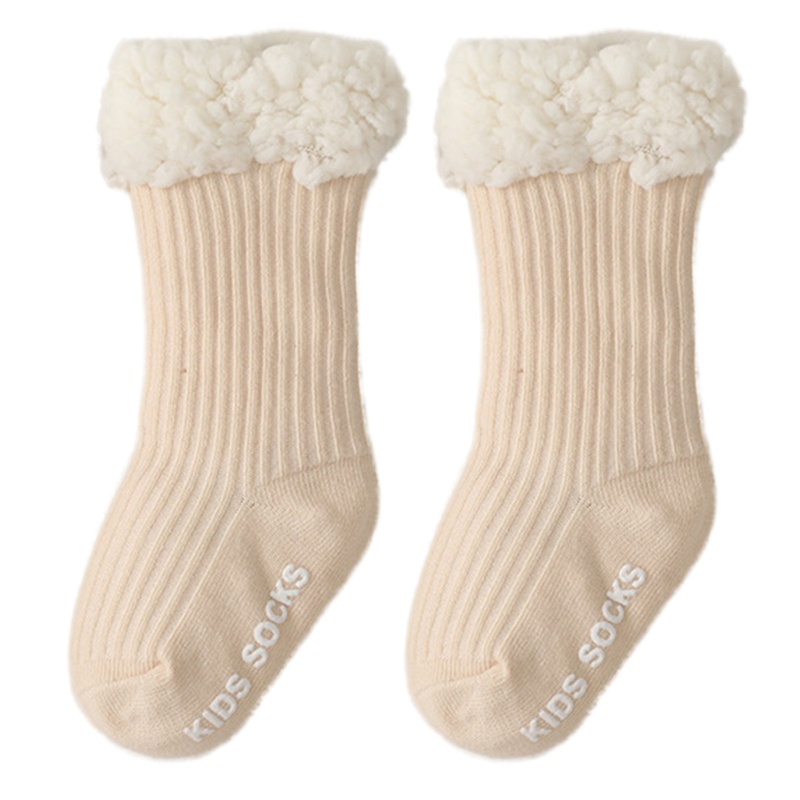 Dasbsug Tất Cho Bé Mùa Đông Dày Ấm Tầng Tất Cho Bé Gái Bé Trai Cotton Chống Trơn Trượt Màu Cừu Len Tất Tập Đi I