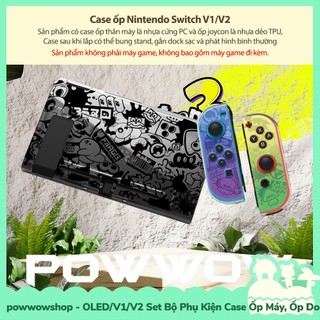 Oled/V1/V2 Set Bộ Phụ Kiện Case Máy, Case Dock, Nút Bọc, Hộp Băng Nintendo Switch Mẫu Splatoon 3 PowT
