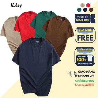 Áo phông trơn nam Kboy chất liệu thun cotton 4 chiều 5 màu mới nhất Co Giãn, Dáng Suông mặc hằng ngày- AT19