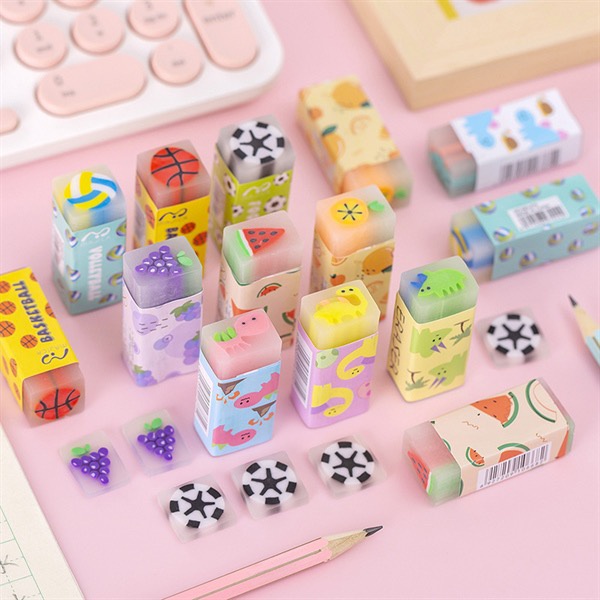 🌸 COMBO 3 TẨY CHÌ 3D – IN HÌNH HOA BÓNG DỄ THƯƠNG 🎀