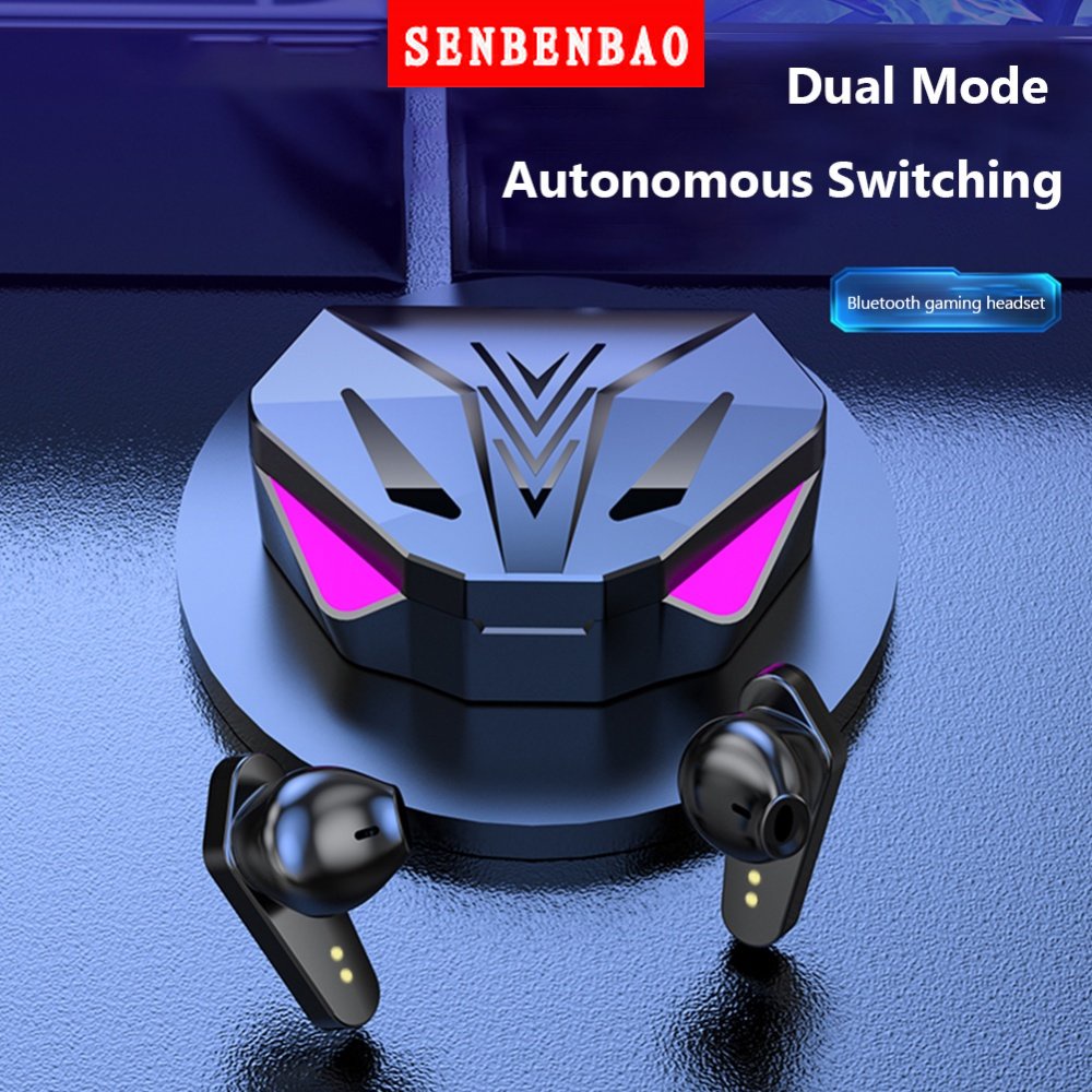 Senbenbao X15 TWS Tai nghe không dây chơi game, chống nước, khử tiếng ồn, điều khiển cảm ứng, Bluetooth cho Android