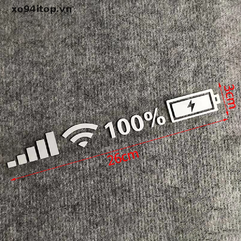 Miếng Dán Trang Trí Kính Chắn Gió Xe Hơi In Chữ Wifi Level Mark Vui Nhộn
