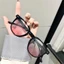 Mắt kính nữ má hồng giả cận thời trang phong cách Ulzzang gọng kính cận mắt râm mát chống tia UV Hottrend 096