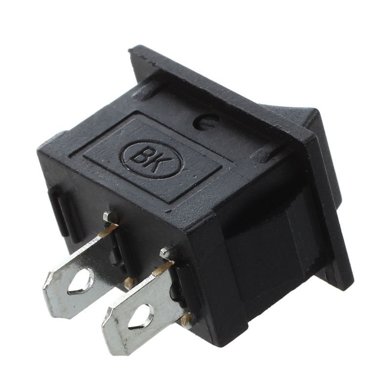 10 Chiếc SPST Mini Đen 2 Pin Rocker Switch AC 125V 10A 250V 6A