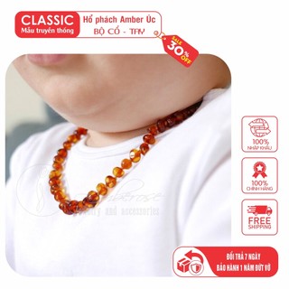 Vòng cổ Amber Hổ Phách Uc cho bé 0-10 tuổi  VCM4MSAN