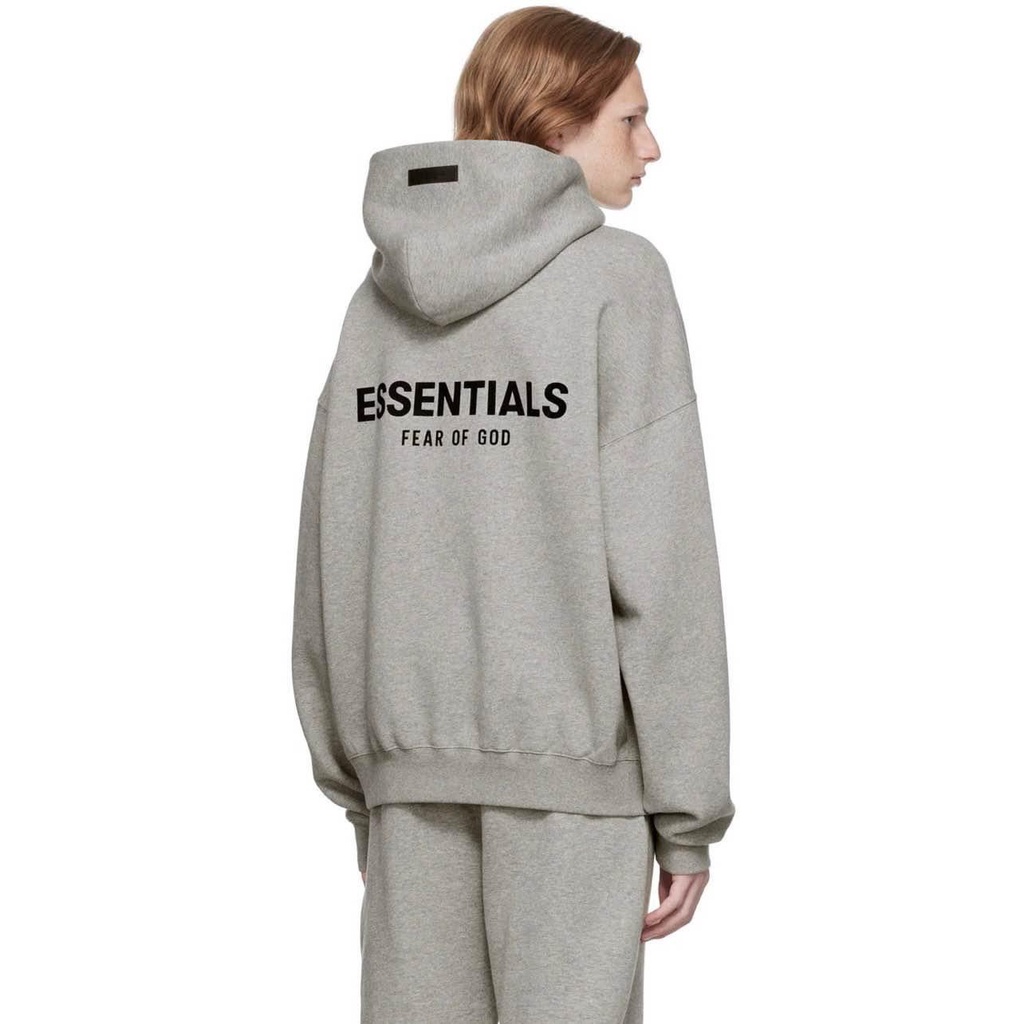 [CHÍNH HÃNG] Áo Hoodie Essential Fear Of God màu Dark Oatmeal Xám Tiêu