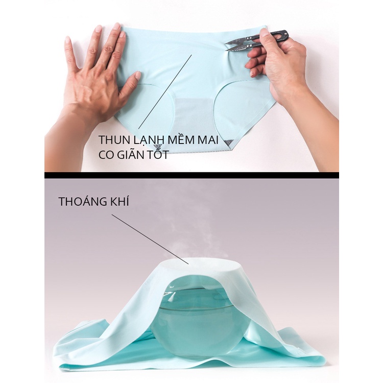 Quần lót nữ đúc su thun lạnh không đường may BRALUNE , Quần chíp nữ kháng khuẩn 2 lớp