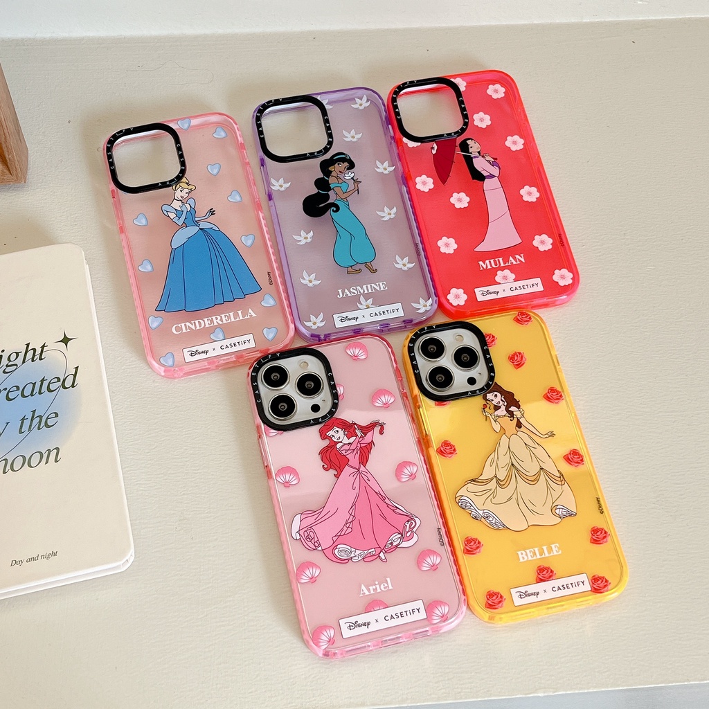 Ốp điện thoại mềm màu kẹo công chúa Cinderella Mulan Jasmine Belle Ariel Tương thích cho iPhone 17 Pro Max Air Plus 16 / 15 / 14 / 13 / 12 / 11 / XR / X / XS / SE / 8 / 7 / 6