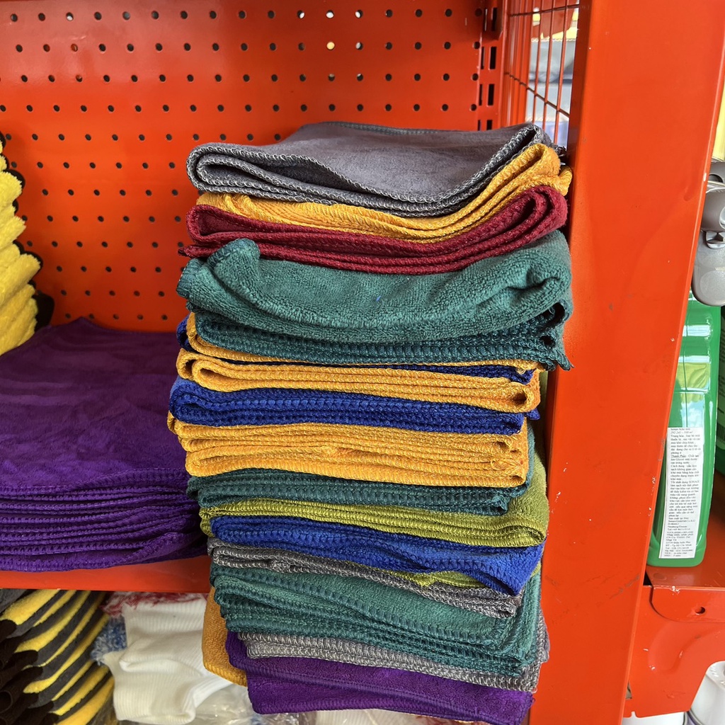 Combo 10 Khăn Lau Xe 1 Mặt Khổ 30*30 Microfiber Mền Mịn Thấm Hút Tốt Đa Năng