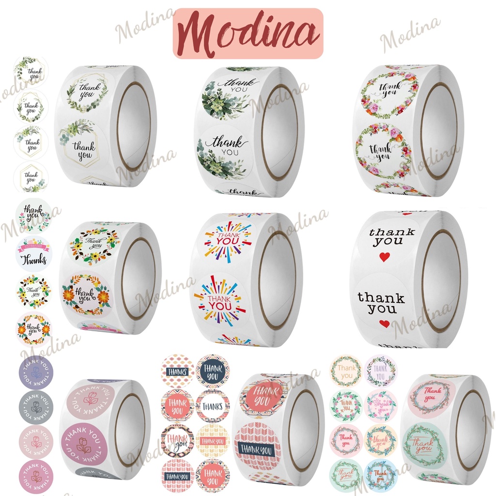 Cuộn 500 tem nhãn dán sticker thank you, set 500 sticker cảm ơn dán quà ...