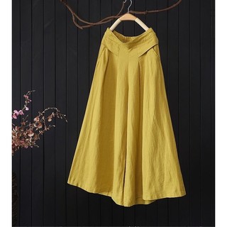 Quần dài nữ ống suông chất Linen cạp chun mát mịn nhẹ nhàng không lộ H3 MỚI
