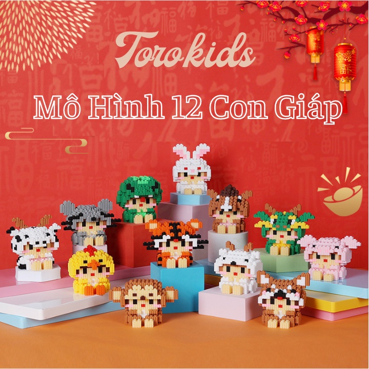 Mô hình lắp ráp 12 con giáp, Mô hình lắp ghép mini 3D | Shopee ...