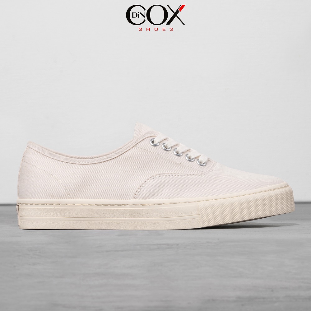 [Mã BMLTA35 giảm đến 35K đơn 99K] Giày Sneaker Nam Vải Canvas DINCOX E06 Off White Đơn Giản Tinh Tế