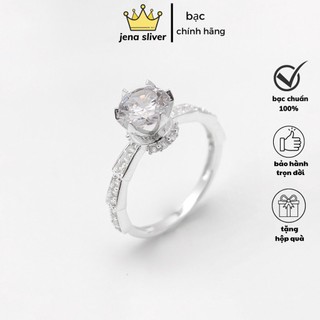 nhẫn nữ đốt trúc , bạc 925 dày dặn , đính đá sang chảnh - jena sliver