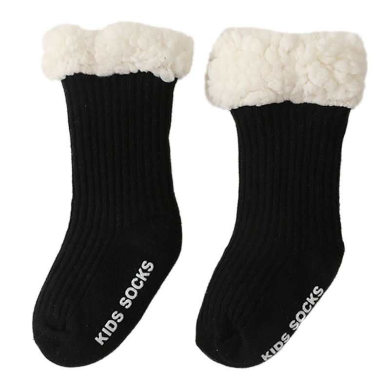 Dasbsug Tất Cho Bé Mùa Đông Dày Ấm Tầng Tất Cho Bé Gái Bé Trai Cotton Chống Trơn Trượt Màu Cừu Len Tất Tập Đi I