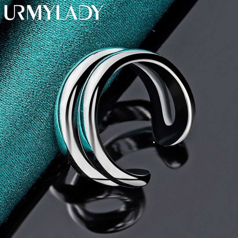 URMYLADY Nhẫn đôi tròn bạc 925 - Trang sức thời trang, nhẫn cưới quyến rũ