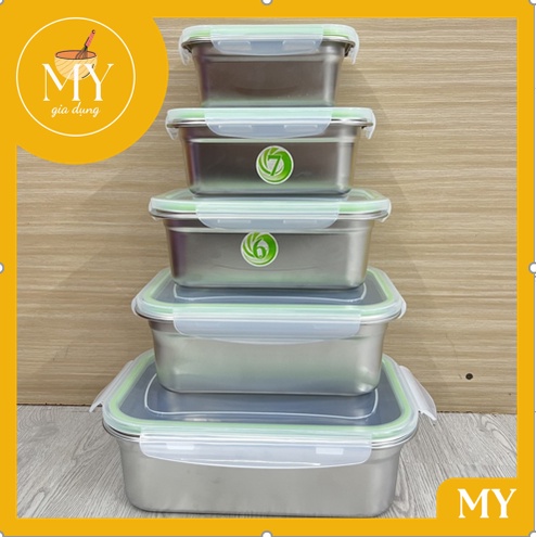 Hộp INOX ĐỰNG THỰC PHẨM NẮP NHỰA - đựng topping trà sữa thực phẩm đông lạnh đủ size