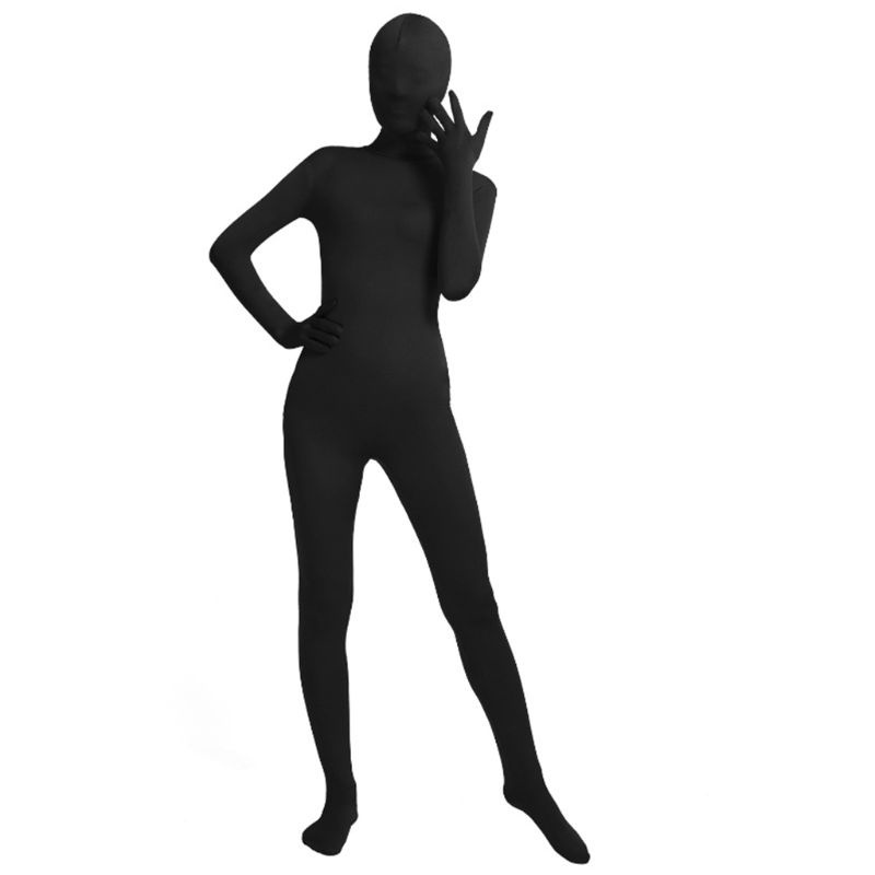 Dasbsug Nam Nữ Unisex Toàn Thân Quần Phù Hợp Với Spandex Co Giãn Đen Cosplay Trang Phục D