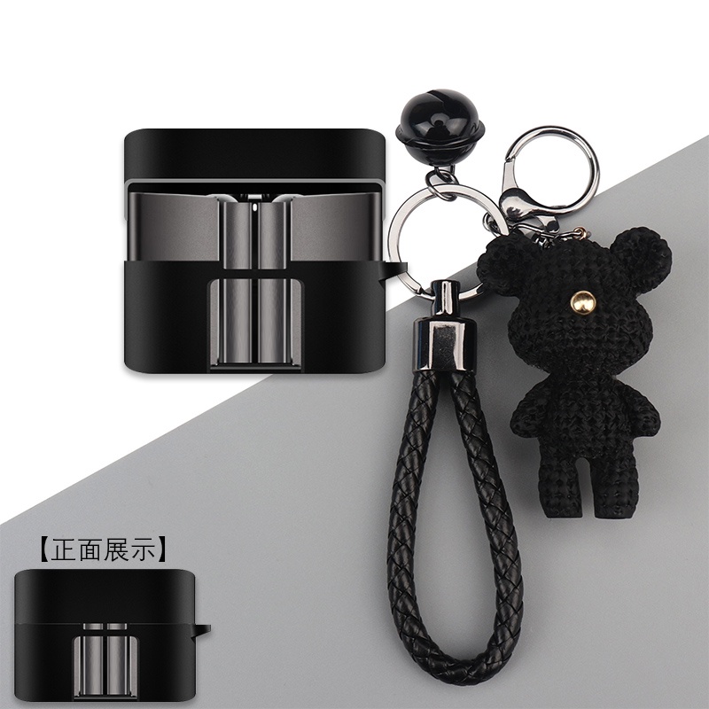 Vỏ Bảo Vệ Hộp Sạc Tai Nghe CC Pro2 Màu Trơn Kèm Móc Khóa Hình Gấu / Pikachu Xinh Xắn