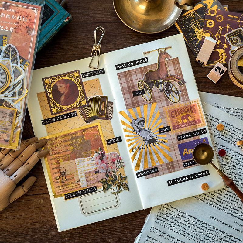 Sticker vintage dán sổ dán mũ bảo hiểm cute Set 60 miếng HD97-K63 trang trí DIY Crafts, Scrapbook, Journal, Diary