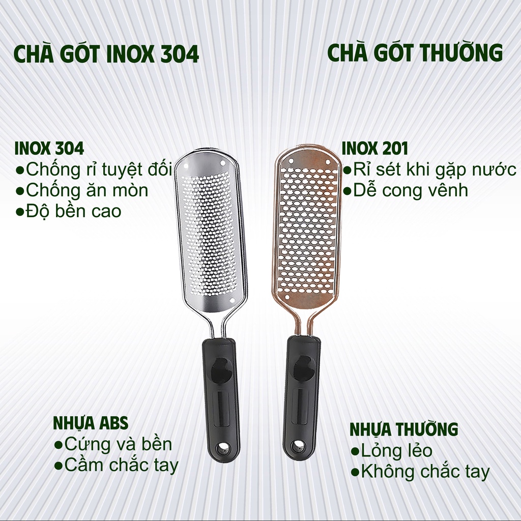 (Hàng GXML ) Cây chà gót chân inox 304 rất bén hiệu quả cho vùng da bị chai dày