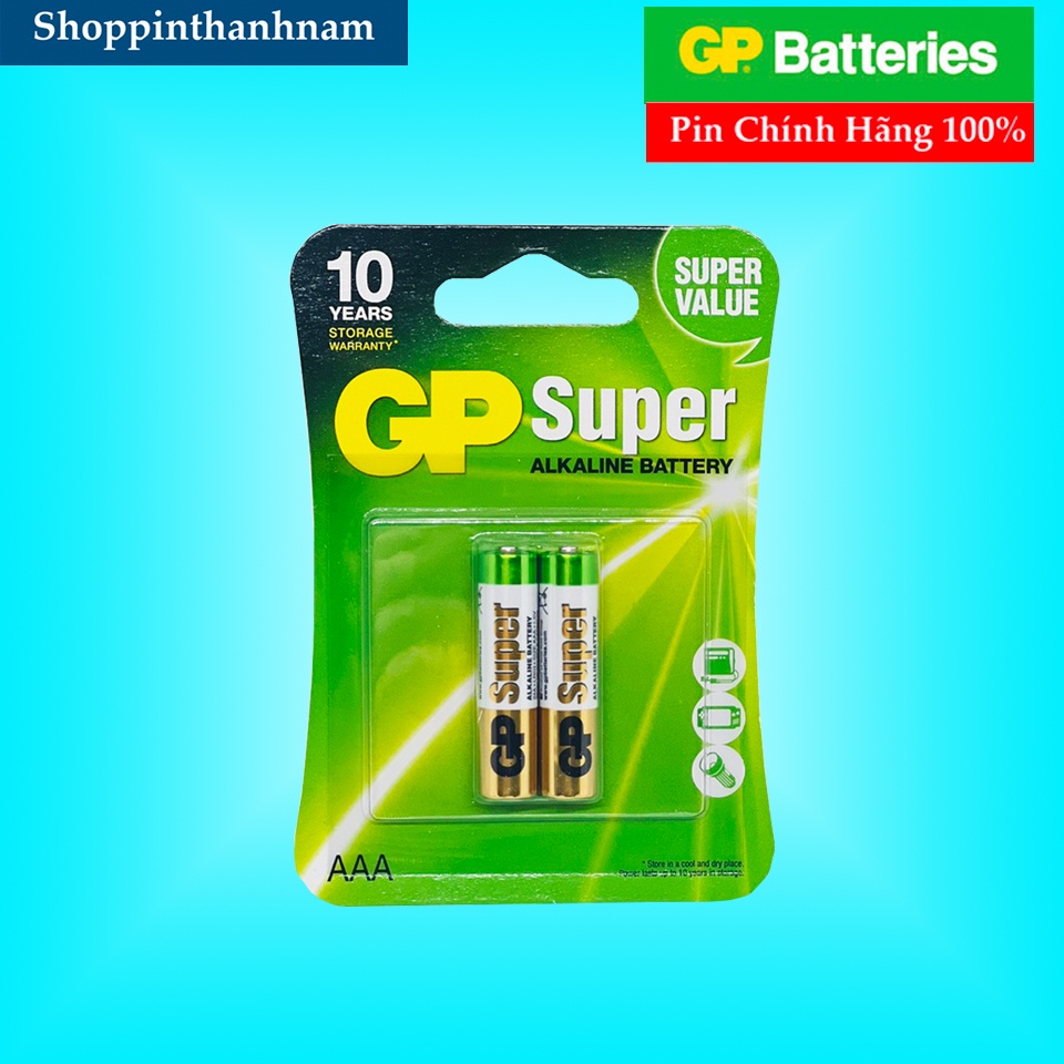 Pin AAA GP đũa Super alkaline Vỉ 2 Viên Chính Hãng Dung Lượng Cao ...