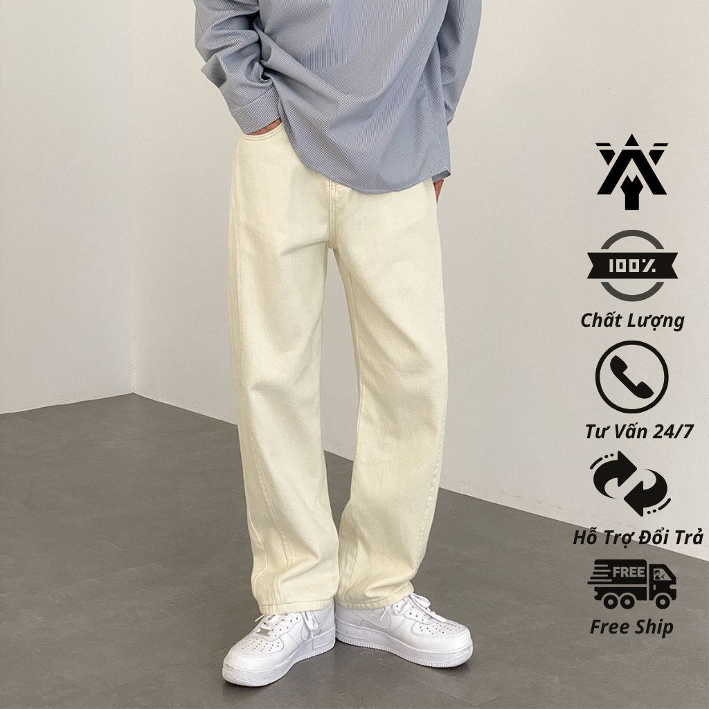 Quần jean nam ống rộng Anyoung quần baggy nam dáng xuông cao cấp chuẩn ...