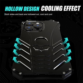 [R-JUST] Aluminum Metal Batman Case For iPhone 16 15 Plus 14 Pro Max Cover 13 12 Mini 11 Tough Alloy Armor Shockproof Skin Cases Ốp Điện Thoại Hợp Kim Nhôm Cứng Chống Sốc