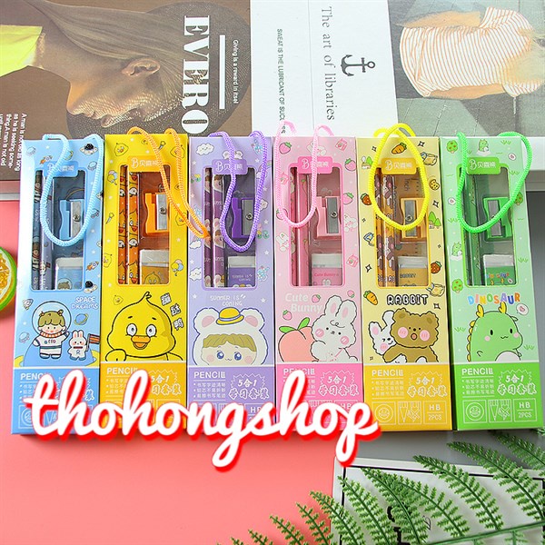 3 Bộ 5 Kèm Quai Dụng Cụ Học Tập