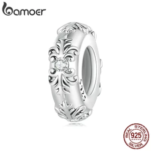 BAMOER Mặt Dây Chuyền Bằng Silicon Bạc 925 Thời Trang DIY