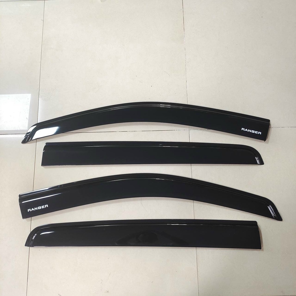 Bộ vè che mưa xe Ford Ranger 2022-2025 - Vè mưa đen Thái Lan nhựa ABS hàng cao cấp