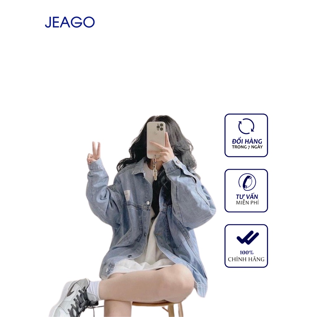 Áo Khoác Jeans Đen Chỉ Trắng Và Xanh Nhạt Dành Cho Nữ
