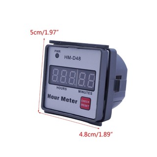 Đồng hồ đo thời gian ZUOO AC220V HM-D48 0 ‐ 99999h kỹ thuật số cho máy cắt cỏ, máy phát điện, động cơ, thiết bị