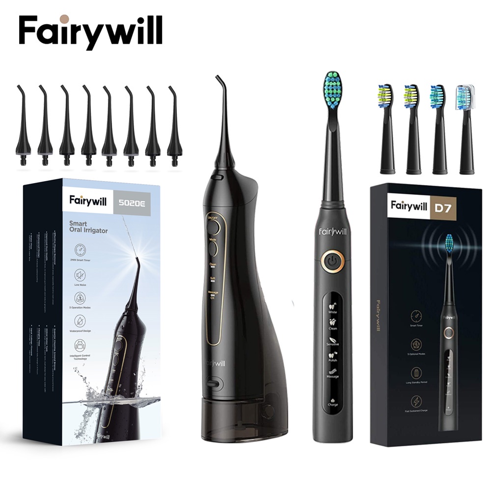 Ảnh Combo Dụng cụ đánh răng và bàn chải đánh răng điện Fairywill 507 5020E 1