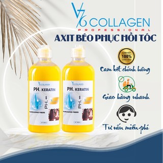 Kem ủ xả tóc Axit béo phục hồi tóc chuyên sâu PH Keratin V76 Collagen Italy 500ml